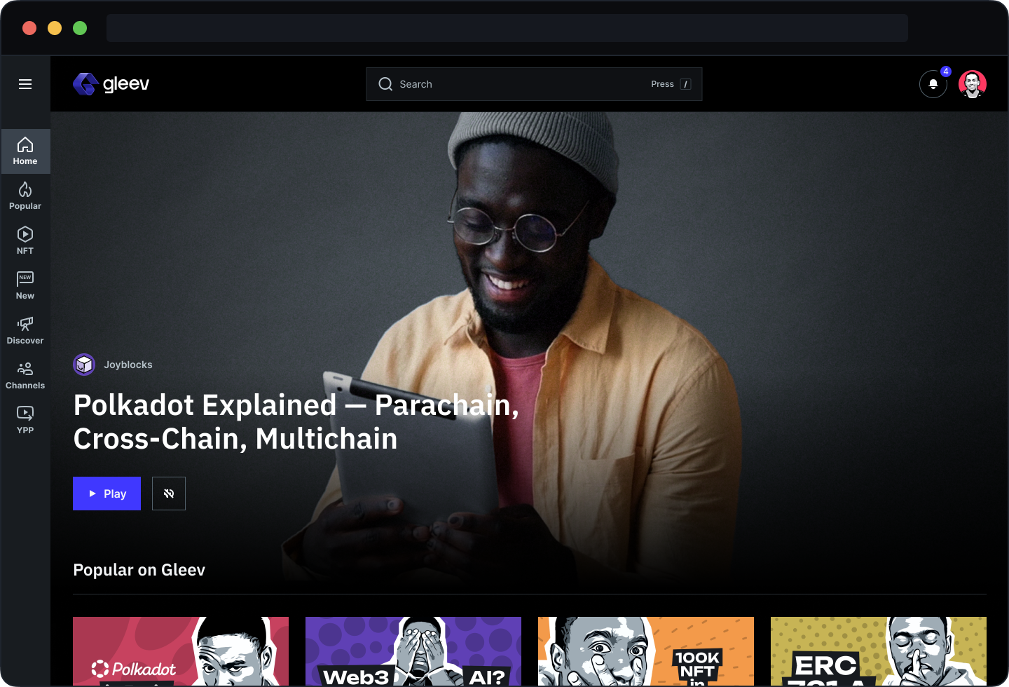 illustration of the Gleev platform homepage